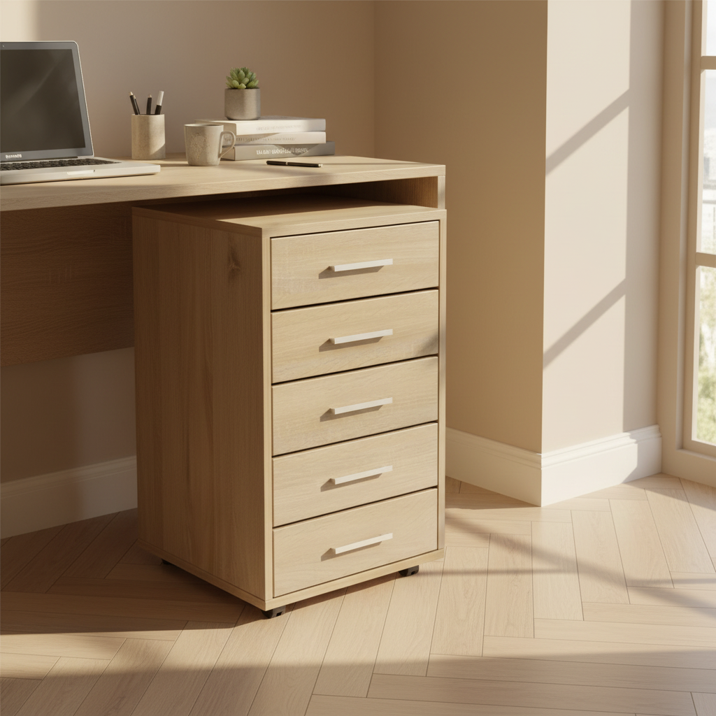 Warm thuiskantoor met natuurlijk licht