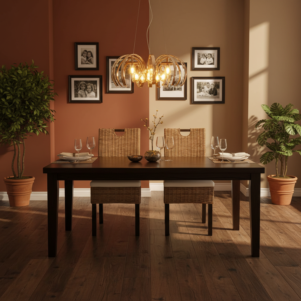 Warme gezinswoning setting