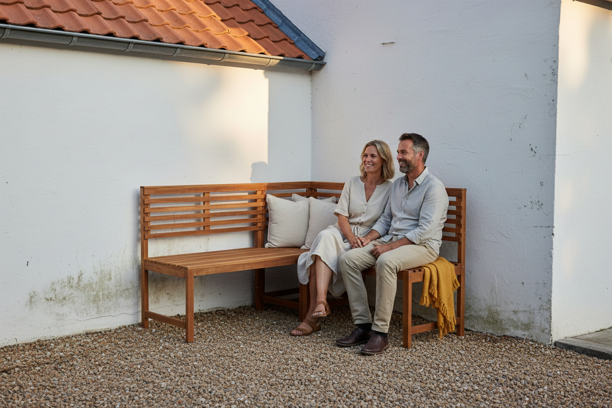 White house corner evening