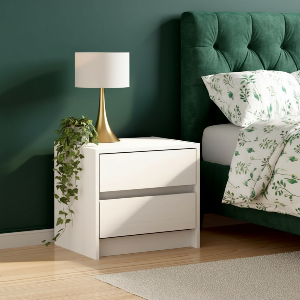 Wit - Smaragd groen omgeving