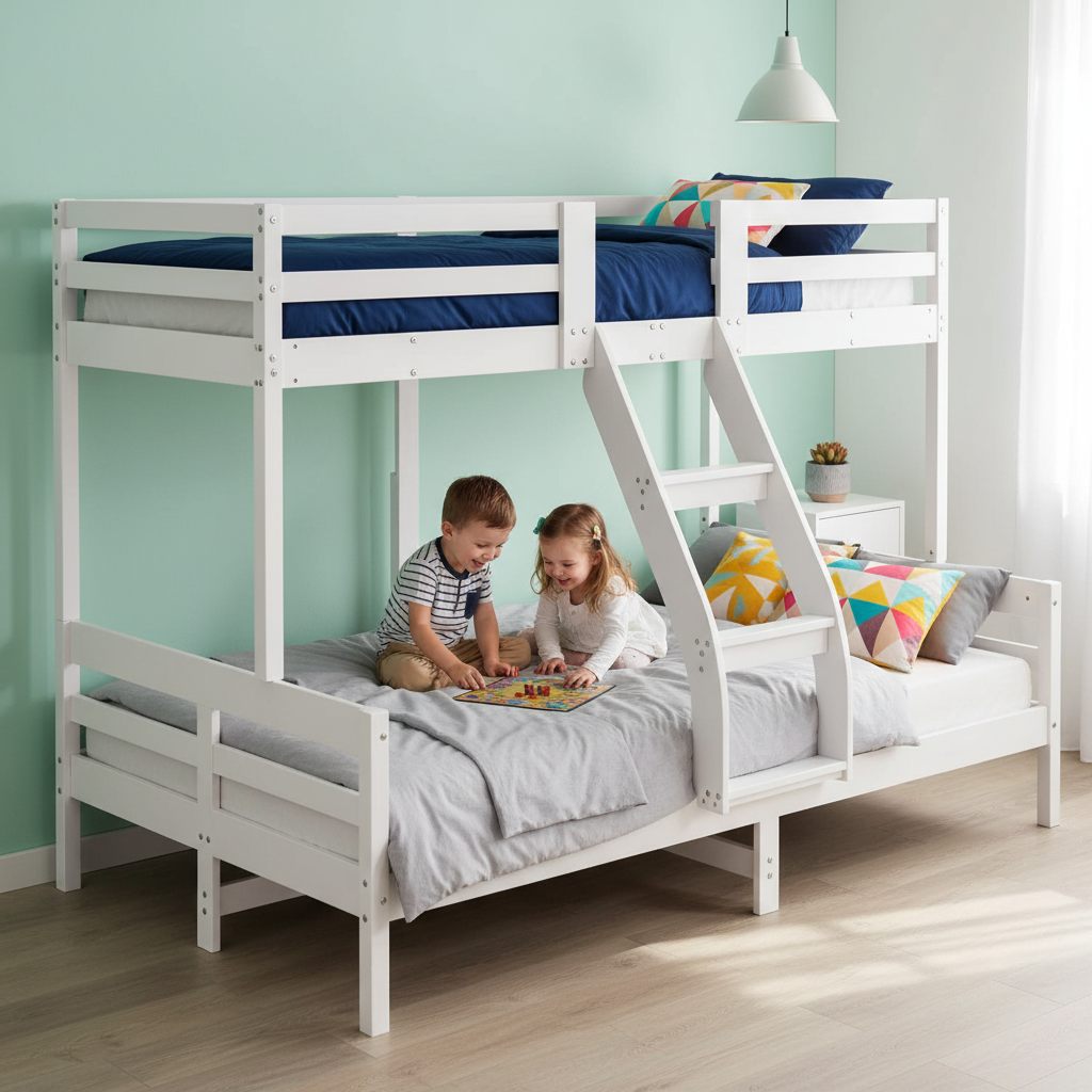 Wit stapelbed in moderne kamer