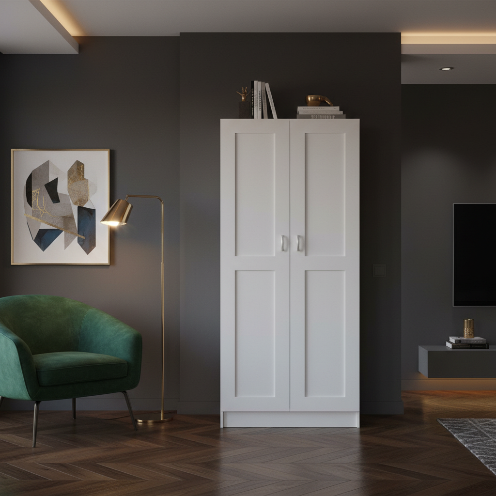 Witte boekenkast 185.5cm in luxe moderne loft