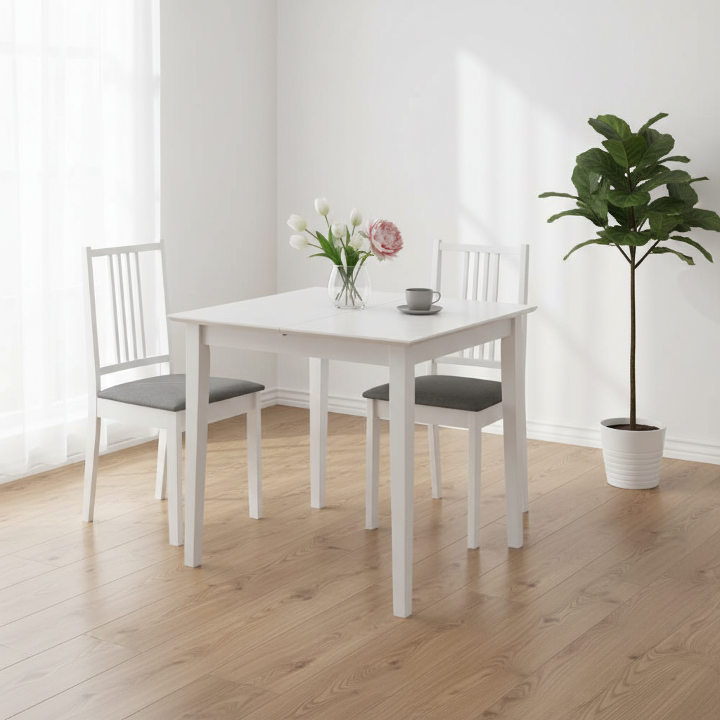 Witte eethoek minimaal gestyleerd