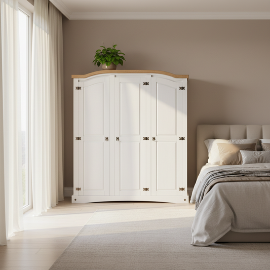 Witte kledingkast in moderne slaapkamer