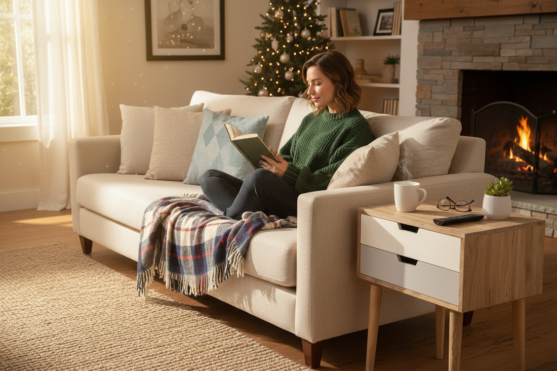 Woonkamer bijzettafel naast bank