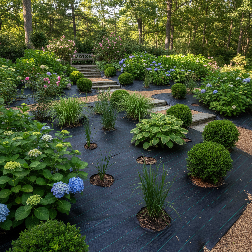 Worteldoek in siertuin