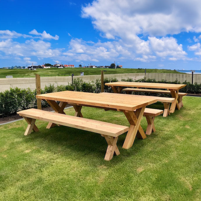 Douglas Tuintafelset Xavi 245 cm (1 tafel, 2 banken) - tweede keuze