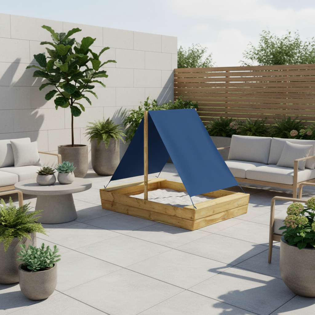 Zandbak op modern terras