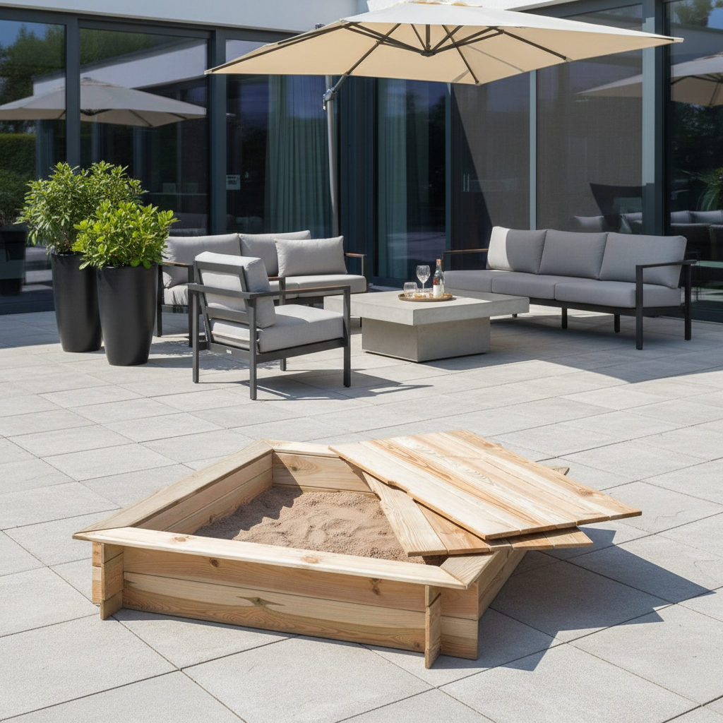 Zandbak op terras