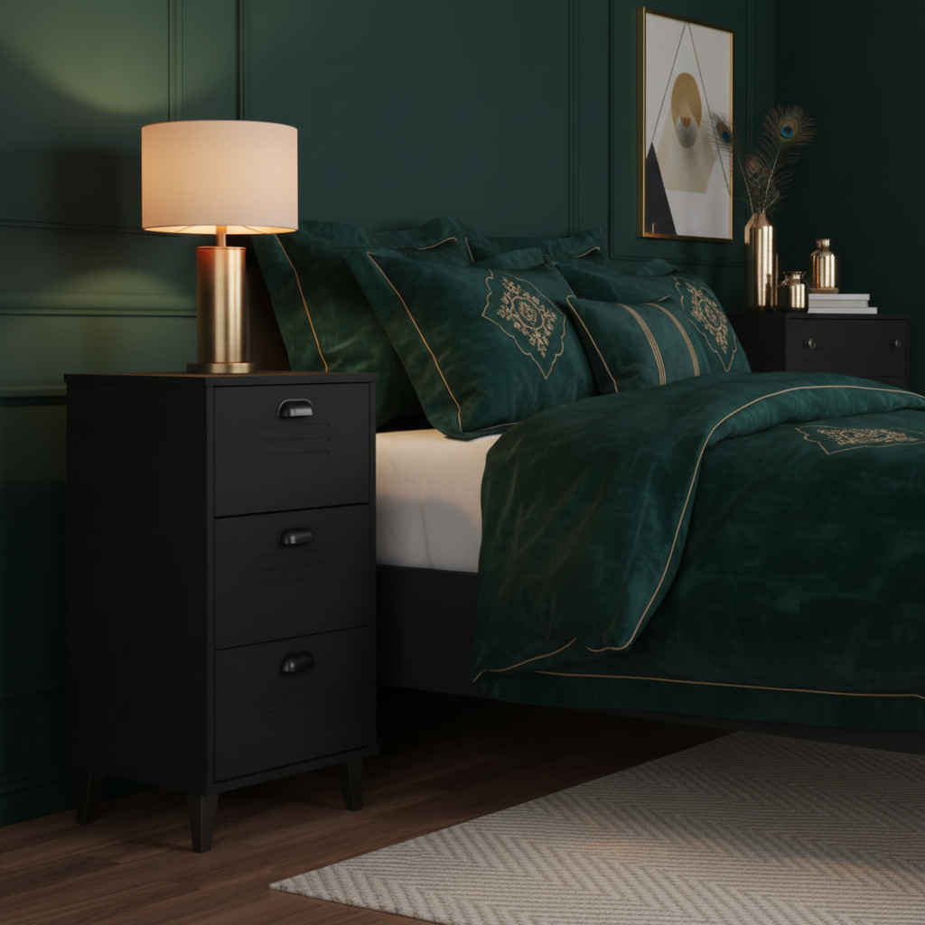 Zwart nachtkastje - Luxe master bedroom