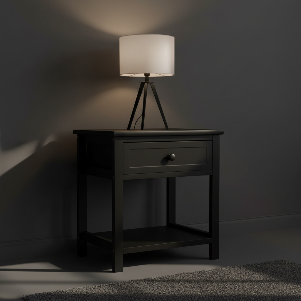 Zwart nachtkastje modern