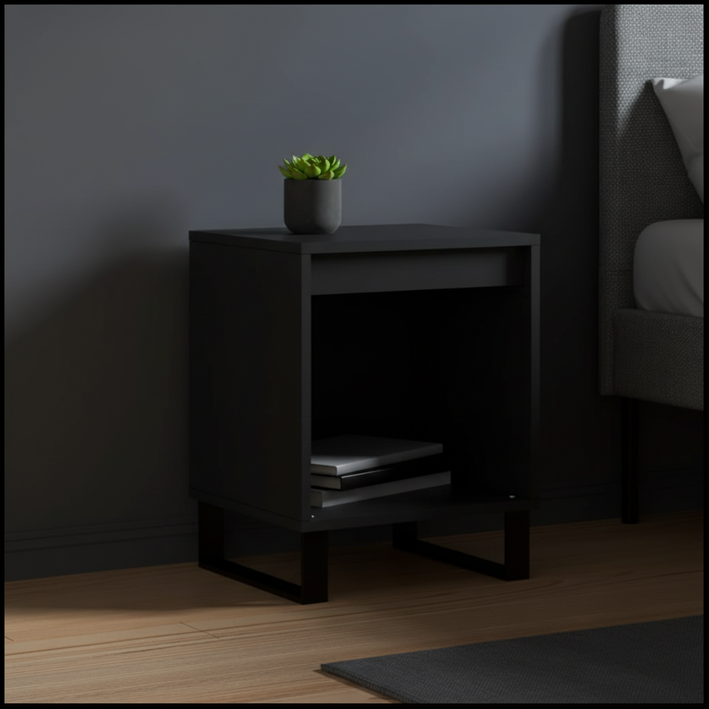Zwart nachtkastje