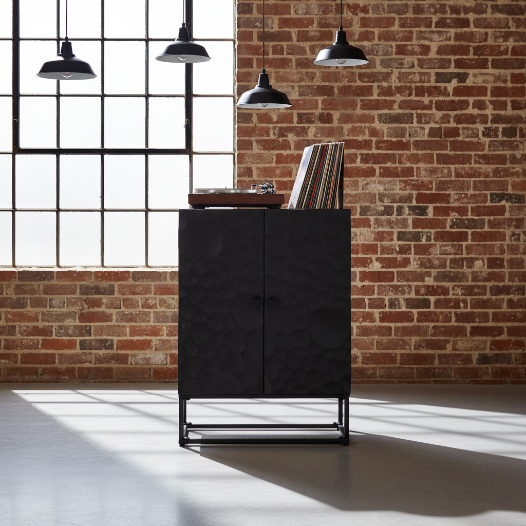 Zwarte kast in industriële loft