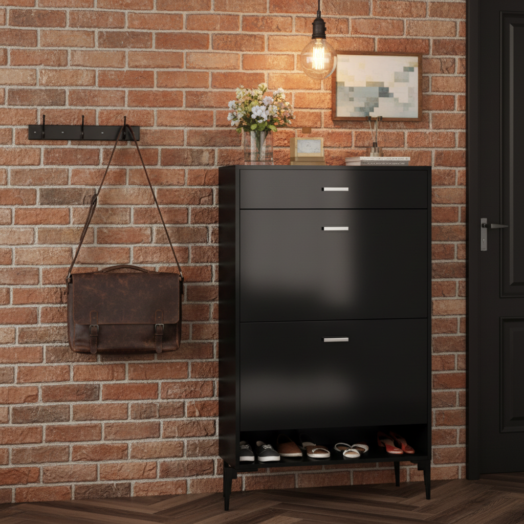 Zwarte kast industriële loft