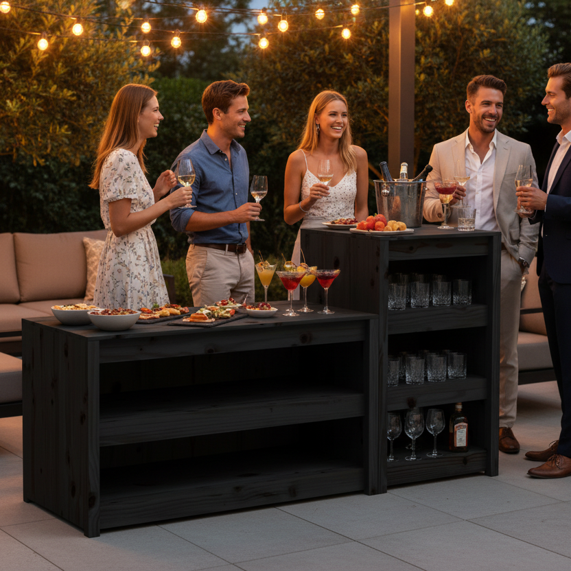 Zwarte kasten cocktail party