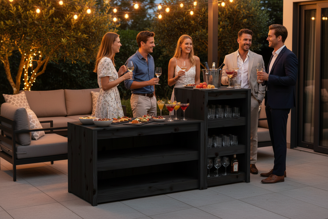 Zwarte kasten cocktail party