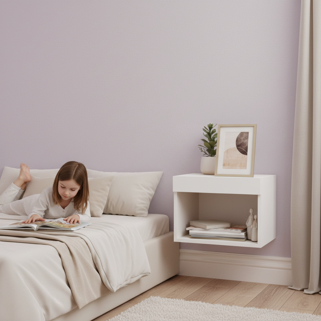 Zwevend nachtkastje meisjeskamer